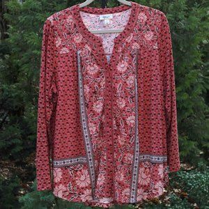 Style & Co Plus Sz-1x Dusty Mauve Buttondown Top NWT